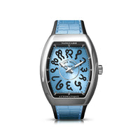 V41 S AT MEN IN BLUE - ROSE X FRANCK MULLER VANGUARD LIMITED EDITION